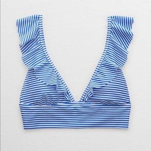HP✨ Aerie Ruffle Longline Striped Two-Piece Bikini